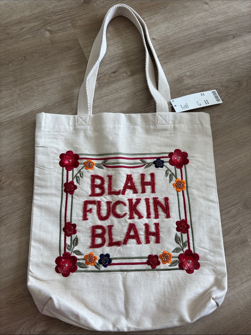 Tote-ally Beaded Tote Bag (bla bla)